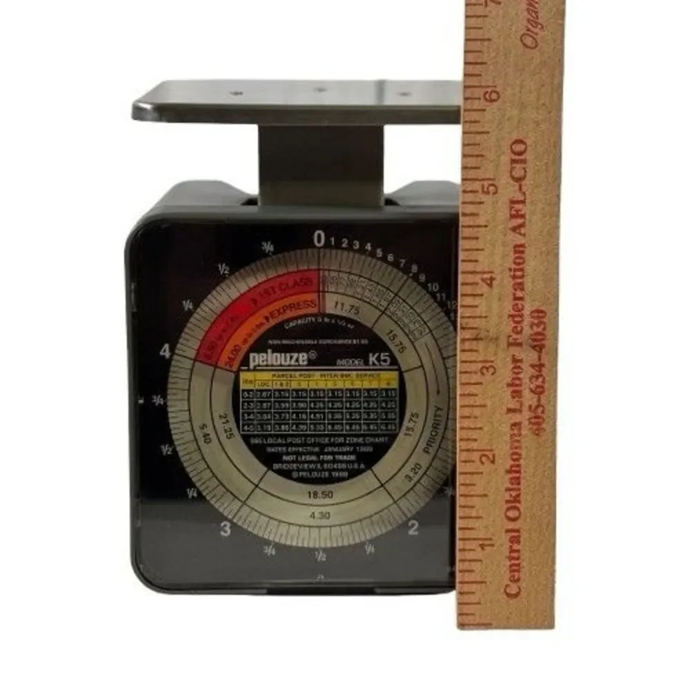 Pelouze Model K5 Tabletop Mechanical Postal Scale Capacity 1/2 oz to 5 lb Works